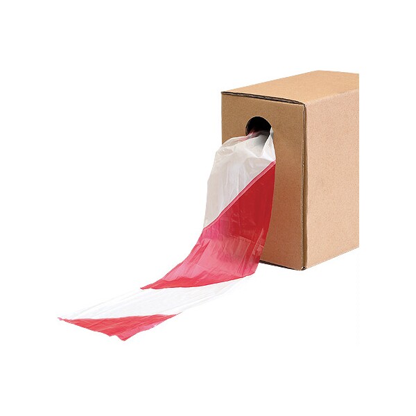 RED & WHITE ZEBRA TAPE WITH DISPENSER