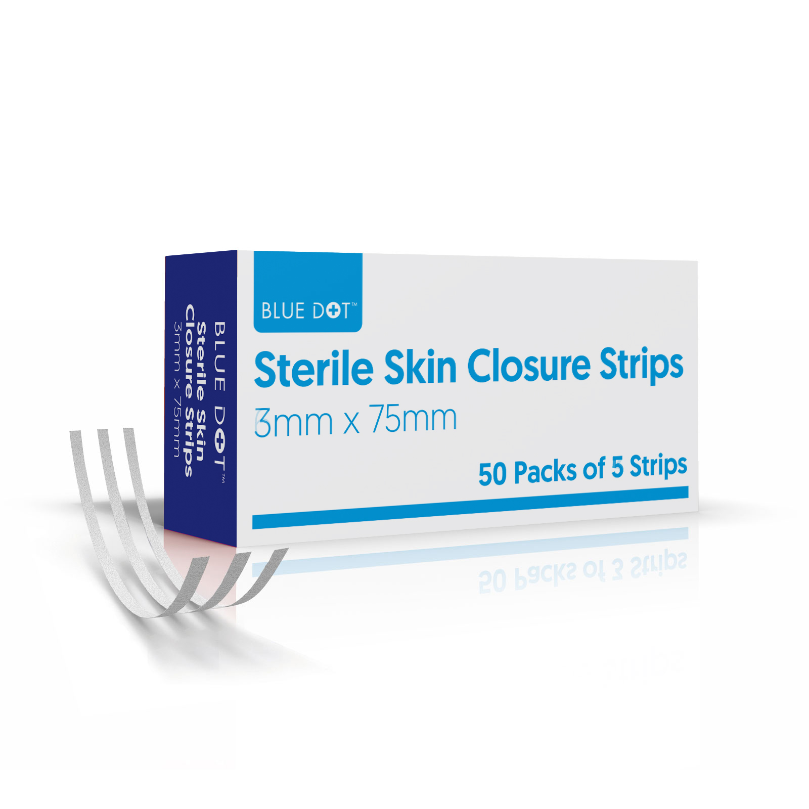 SKIN CLOSURE STRIPS 75mm x 3mm (50 x 5)