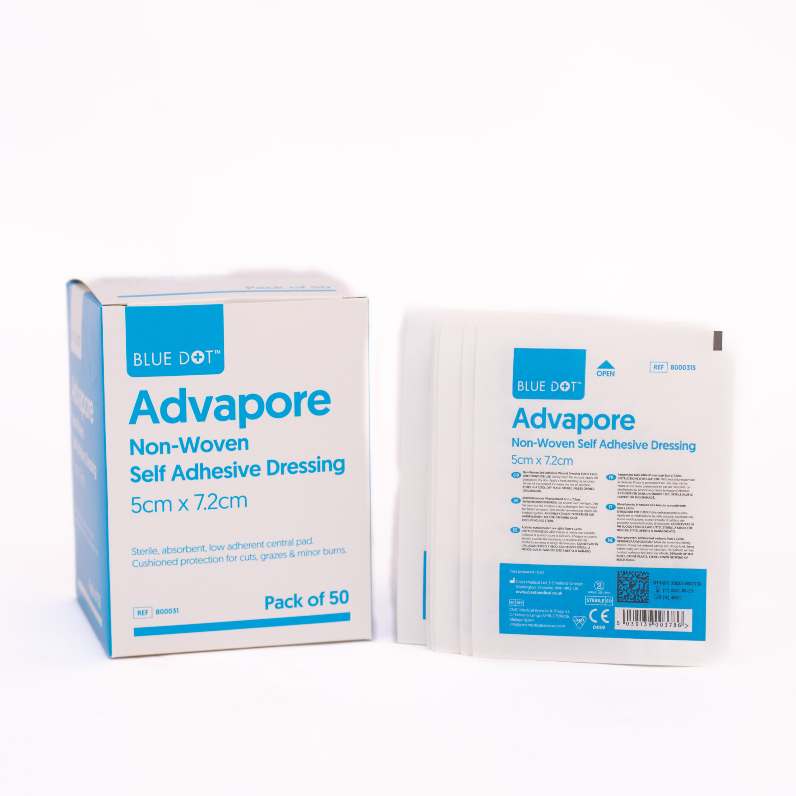 ADHESIVE WOUND DRESSINGS 5cm x 7.2cm (50)